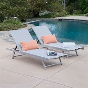 lot 56000 image: Salton Outdoor Aluminum Chaise Lounge Set of 2