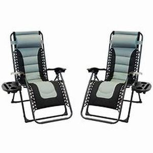 lot 56002 image: 2pc Set of Padded Zero Gravity Chairs with L