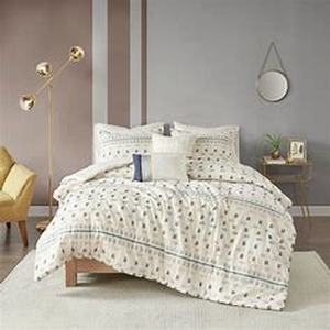 lot 56004 image: The Curated Nomad Damon Aqua 5-piece Cotton Jacquard Comforter Set- Retail$121.99