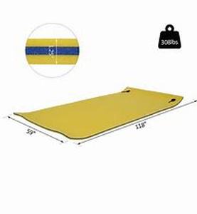 lot 56005 image: HOMCOM BlueYellow Foam Roll Up Pool Float Pad