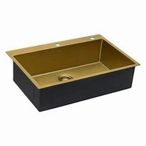 lot 56008 image: Ruvati 33 x 22 inch Satin Matte Gold Stainless Steel Sink