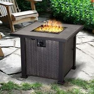 lot 56011 image: Outdoor Propane Gas Fire Pit Table with
