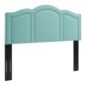 lot 56015 image: Cecilia Twin Performance Velvet Headboard Teal