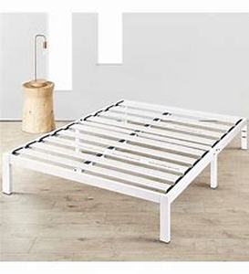 lot 56016 image: Queen Size Mellow Rocky Base E 14 Platform Bed Heavy Duty Steel White W Patented Wide ...