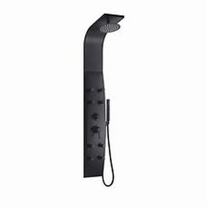 lot 56027 image: Rainlex 55inch 2 Jet Shower Panel System 9001H Matte Black