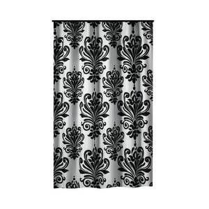 lot 21008 image: Gamma Extra Long Shower Curtain 78 x 72 Inch Black And White Baroque Fabric