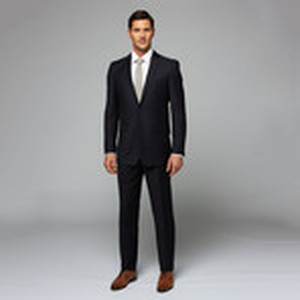 lot 21013 image: Renoir  2 Piece Suit, Two Button Not, Black, Size L4438