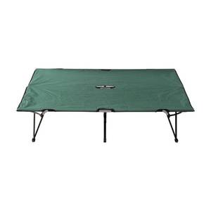 lot 21014 image: Outsunny Portable Wide Folding Elevated Bed Camping Cot for Adults with Easy Carry Bag & Durable Fabric, Green