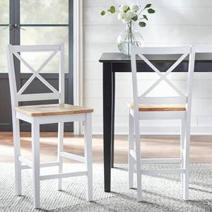 lot 9 image: Single White Virginia Cross back 30 inch stool (Quantity 1)