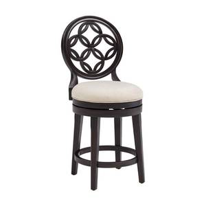 lot 28 image: Savona Wood Swivel Counter Height Stool, Aged Black - 44H x 23W x 19D Retail$299.00