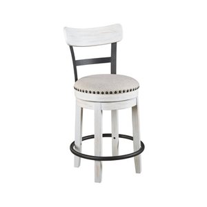 lot 32 image: Valebeck White Counter Height Swivel Stool Retail$146.99