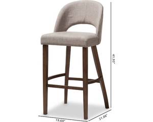 lot 21 image: Mid-Century Fabric Upholstered Bar Stool Set by Baxton Studio Retail$317.99