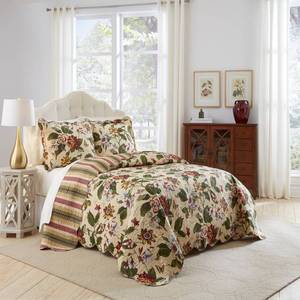 lot 56065 image: Waverly Laurel Springs Reversible Cotton 3 Piece Bedspread Collection Retail$169.99
