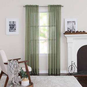 lot 56091 image: Pair of Miller Curtains Preston Sheer 108-Inch Rod Pocket Curtain Panel - 52 X 108 - 52 X 108