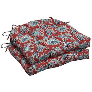 lot 56121 image: Pair of Arden Selections Caspian Outdoor Wicker Seat Cushion 2-Pack - 18 in L x 20 in W x 5 in H