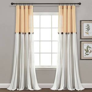 lot 56123 image: Lush Decor Linen Button Single Panel Window Curtain