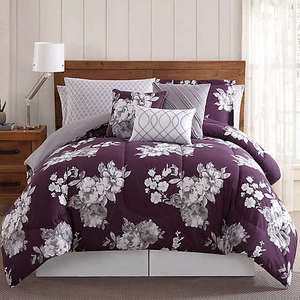 lot 56084 image: Silver Orchid Tyrone Peony Garden Floral 12-piece Comforter Bed in a Bag Retail$79.36