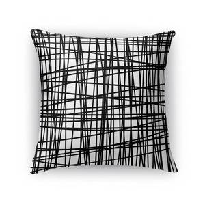 lot 56096 image: Kavka Designs black lines accent pillow with insert