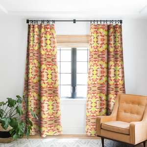 lot 56128 image: Pair of Rosie Brown Shredded Pieces Blackout Curtain Panel Retail$84.49