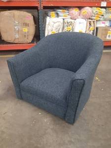 lot 56152 image: Blue Mid Century Style Bucket Chair - Missing the legs