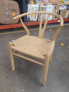 lot 56155 image: The Curated Nomad Lumos Bamboo Wood and Rope Dining Chair