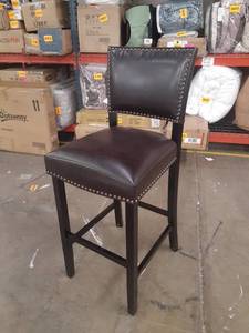 lot 56157 image: Dark Brown Barstool with Nailheads