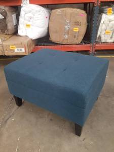 lot 56158 image: 23 x 28 Blue Upholstered Ottoman