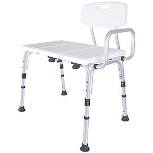 lot 35217 image: Vaunn Adjustable Shower Transfer Bench, Shower Chair for Adults and Seniors with Backrest