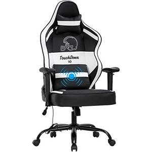 lot 35237 image: Gaming Chair Big and Tall Office Chair 500lb Wide Seat Desk Chair with Lumbar Support Headrest 2D Arms Task Swivel Ergonomic PU Adjustable Massage Racing Computer Chair for Adults Gamer(Black)