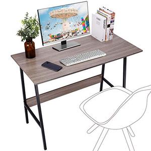 lot 35245 image: Viewee Computer Student Desk, Easy Assembly, Laptop Study Table 39 Home Office Writing Desk with Table Edge Protectors, Sturdy Desk with Trapezoidal Structure & Wood Block Support, Sand Wash Tan
