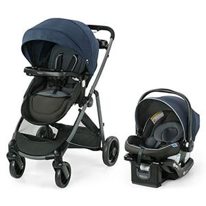 lot 35255 image: Graco Modes Element LX Travel System  Includes Baby Stroller with Reversible Seat, Extra Storage, Child Tray, One Hand Fold and SnugRide 35 Lite LX Infant Car Seat, Lanier