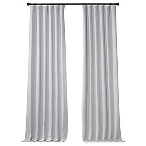 lot 35260 image: HPD Half Price Drapes BOCH-LN185-P Faux Linen Room Darkening Curtain (2 Panel), 50 X 108, Oyster