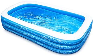 lot 35288 image: Inflatable Swimming Pool, Hesung 118 X 69 X 21 Full-Sized Family Kiddie Blow up Pool for Kids, Adults, Baby, Children, Thick Wear-Resistant Big Above Ground, Garden, Backyard Water Party for Age 3