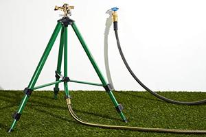 lot 35307 image: Orbit 58308Z Brass Impact Sprinkler on Tripod Base, Green