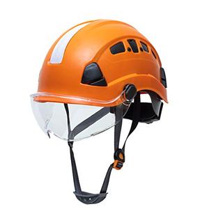 lot 35322 image: Defender Safety H1-CH Safety Helmet Hard Hat with Visor ANSI Z89.1 for Construction (Orange wvisor)