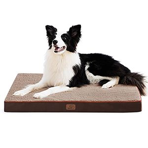 lot 35337 image: Bedsure Large Dog Bed for Large Dogs Up to 75lbs - Big Orthopedic Dog Beds with Removable Washable Cover, Egg Crate Foam Pet Bed Mat, Brown