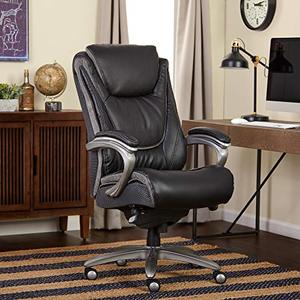 lot 35369 image: Serta Big and Tall Smart Executive Office ComfortCoils, Ergonomic Computer Chair with Layered Body Pillows, Big & Tall, Black & Grey
