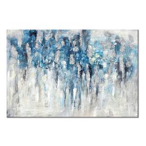 lot 35379 image: UTOP-art Abstract Wall Art Canvas Picture Blue and Gray Artwork Modern Painting for Living Room ( 45 x 30 x 1 Panel )