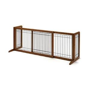 lot 35389 image: Richell Wood Freestanding Pet Gate, Large, Autumn Matte Finish