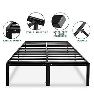 lot 35398 image: Metal Platform Bed Frame Queen Size Heavy Duty 14 Inch Beds No Box Spring Steel Slat Frames with Storage Black, AQ