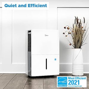lot 35425 image: Midea 4,500 Sq. Ft. Energy Star Certified Dehumidifier with Pump Included 50 Pint 2019 DOE (70 Pint 2012 DOE) - Ideal For Basements, Extra Large Rooms and Bathrooms (White)