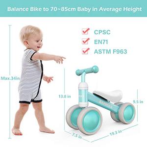 lot 35427 image: Bammax Baby Balance Bike for 1 Year Old Toddler, Riding Toys for 9-24 Months Boys Girls, No Pedal Infant 4 Wheels Baby Bicycle, First Birthday Gift Cute Toddler Bike, to Help Baby to Start Riding
