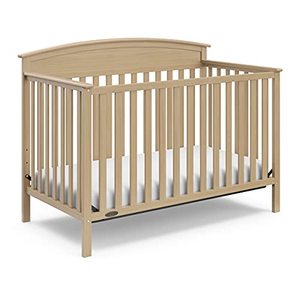 lot 35431 image: Graco Benton 4-in-1 Convertible Crib (Driftwood) Solid Pine and Wood Product Construction, Converts to Toddler Bed, Day Bed, and Full Size Bed (Mattress Not Included)