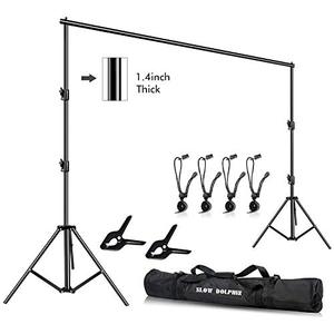 lot 35511 image: Slow Dolphin Photo Video Studio 12ft (W) x 10ft (H) Heavy Duty Adjustable Photography Backdrop Stand Background Support System Kit with Carry Bag