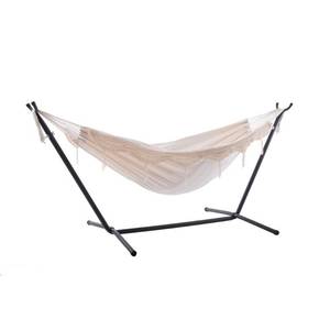 lot 35513 image: Viveres Combo - Double Deluxe Natural with Fringe Hammock with Stand (9ft)