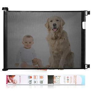 lot 35516 image: Babepai Retractable Baby Gate Wide Safety Mesh Gate Easy to Roll and Latch for Stairways Doorways Hallways Patios Deck Banisters Flexible and Extensible Pets Gate Up to 54 inch Wide