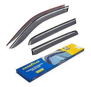 lot 35530 image: Goodyear Shatterproof Side Window Deflectors for Trucks Dodge RAM 1500 2019-2021 Crew Cab, Tape-on Rain Guards, Window Visors for Cars, Vent Deflector, Vent Visor, Truck Accessories, 4pcs- GY003180LP