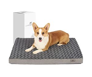 lot 35534 image: GOHOO PET Plush Memory Foam Dog Bed with Cooling Gel, Orthopedic Joint Relief Dog Crate Mat, Removable Machine Washable Cover & Waterproof Lining , for Small Medium Large Pets