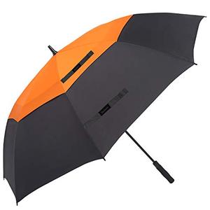 lot 35544 image: Doubwell Golf Umbrella Large Size 68 inches air Vent Double Canopy Windproof Automatic Straight rain Umbrellas (OrangeBlack)