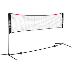 lot 35568 image: Ollieroo Portable Badminton Net Set with Stand and Carry Bag - Easy Setup PE Sports Net with Poles - for Indoor or Outdoor Court, Beach, Driveway, 14ft